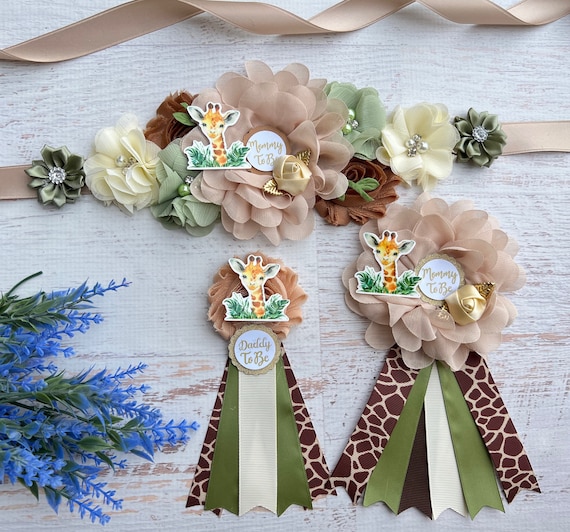 Maternity sash neutro Baby Shower Sash for Mom Flower Maternity Sash Pregnancy  main image 4
