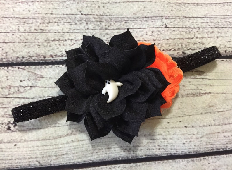 Halloween Ghost Baby Headband Halloween Baby Headband Ghost Baby Headband Halloween Headband Black Orange Halloween headband