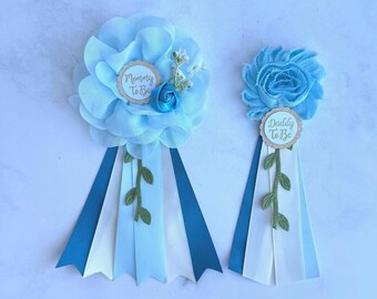 Baby in Bloom Floral Baby Shower Corsage , Mom and Dad Pins