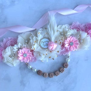 Boho Baby Shower Graviditetsband, Mamma Pappa och Familjenålar: Välj färg bild 8
