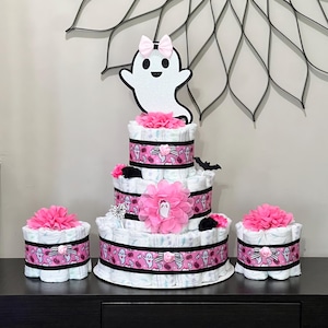 Ghost Diaper Cake Boy Set Of 3 Halloween Ghost Baby Shower Centerpiece Baby Shower Decoration Table Centerpiece Decoration Baby Shower Gift