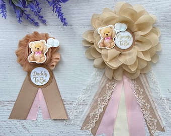 Teddy Bear Baby Shower Corsage, Mommy To Be Pin