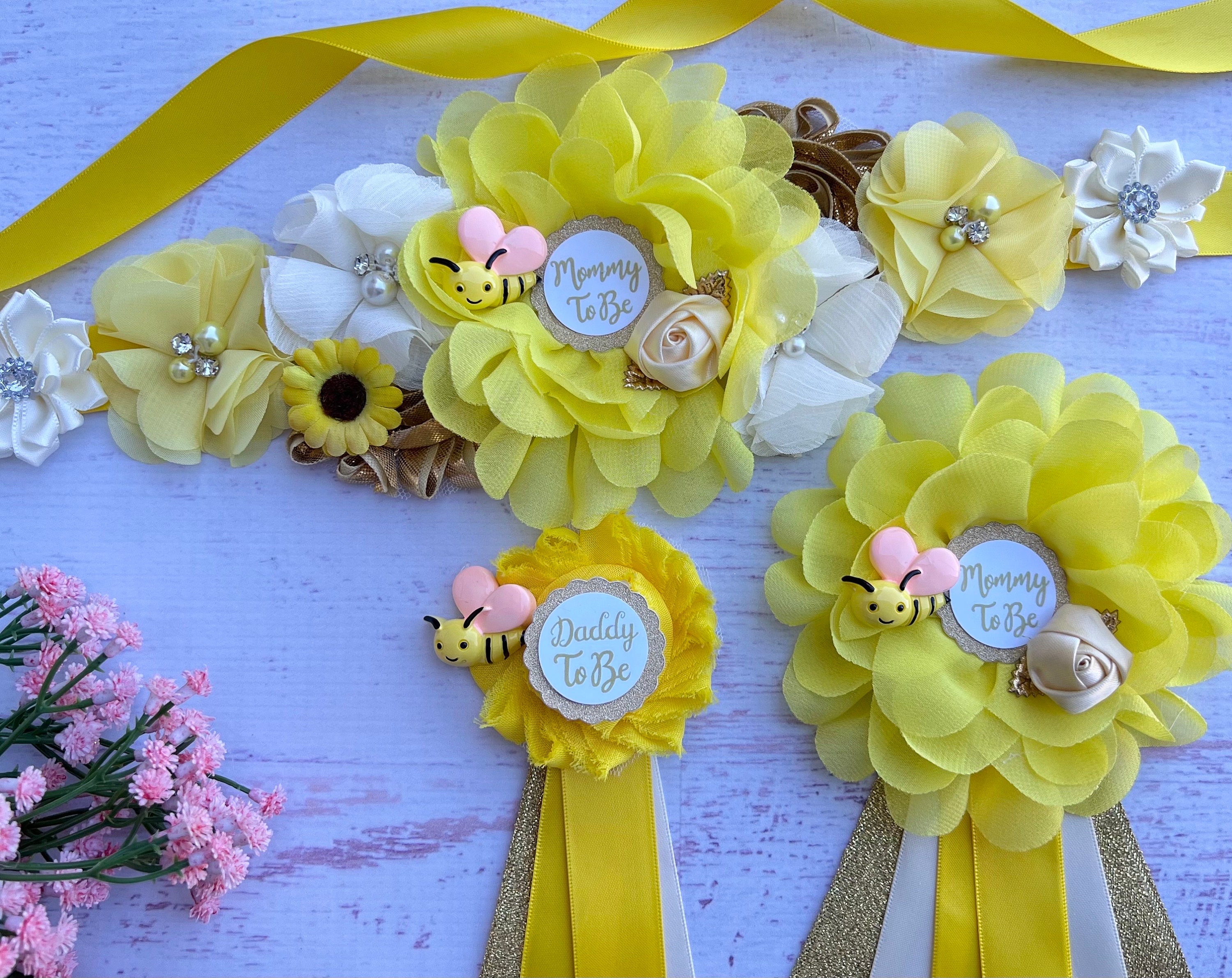 8736 Sunflower Maternity Sash Belts Flowers Pregnancy W040 Amazon.com: Oyabridal Sunflower Babyshower Sash for Gender  main image 3