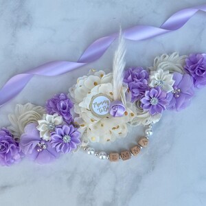Boho Baby Shower Graviditetsband, Mamma Pappa och Familjenålar: Välj färg bild 4