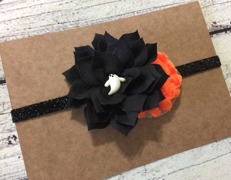Halloween Ghost Baby Headband Halloween Baby Headband Ghost Baby Headband Halloween Headband Black Orange Halloween headband