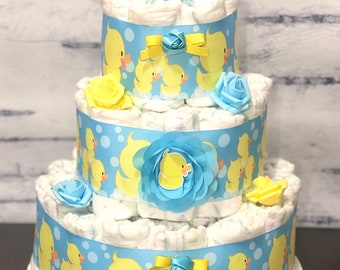 Rubber Duck Diaper Cake Boy Ducky Baby Shower Boy Duck Baby Shower Decoration Shower Table Centerpiece Baby Shower Gift Rubber Ducky Shower