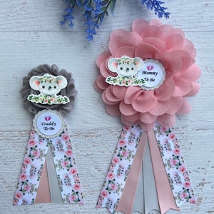 Koala Baby Shower Corsages Mom and Dad To Be Pins Mommy To be Ribbon Mommy to be Corsage Koala Baby Shower Pins Koala Pins Koala Corsage