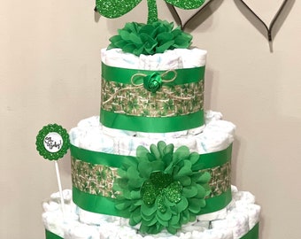 St Patrick’s Day Diaper Cake Baby Shower St Patrick Baby Shower Centerpiece Shower Decoration Table Centerpieces
