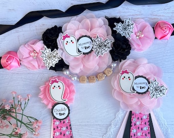 Pink Ghost Babyparty Schärpe, Pink Ghost Mutterschaft Schärpe, Mama zu Sash, Schwangerschaft Schärpe, Girl Ghost Mutterschaft Gürtel, Baby Shower Girl