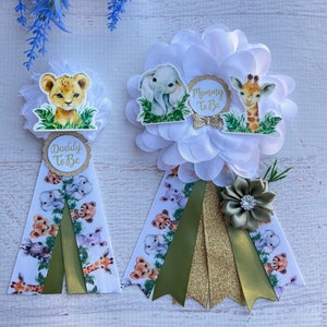 Safari Baby Shower Corsage Pin ,Safari Baby Shower Pin, Mommy to be Pin ,Mommy Ribbon ,Jungle Baby Shower Pin ,Mommy Corsage , Safari Pin