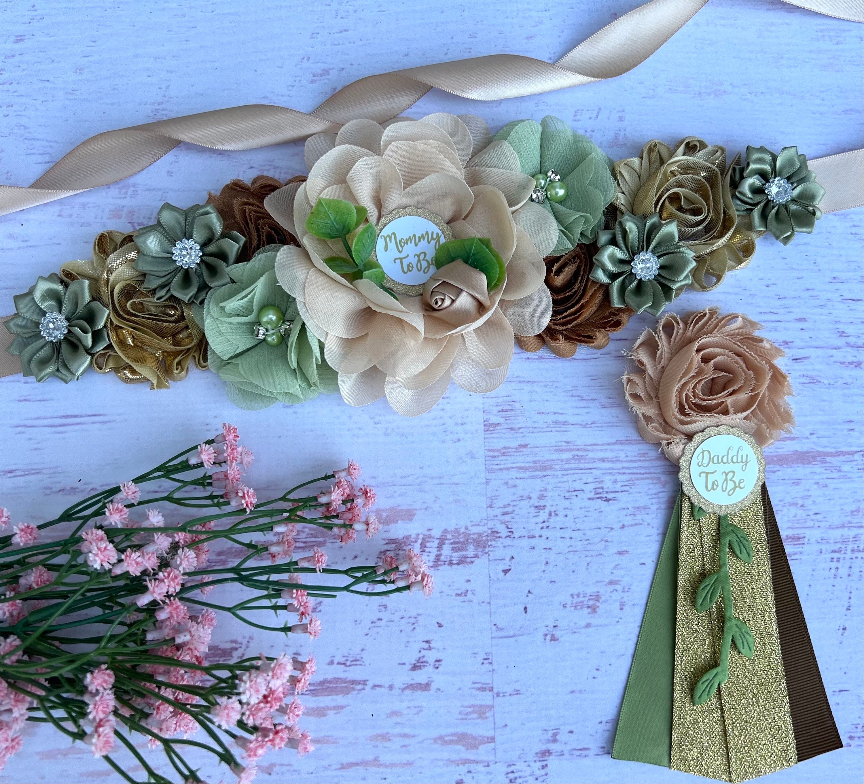 Greenery Baby Shower Maternity Sash Baby Shower Sash  display picture 1