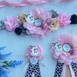 Holy Cow Baby Shower Sash, Boho Cow Baby Shower Sash ,Holy Cow Maternity Sash ,Pregnancy Sash, Cow Sash ,Highland Baby Shower Sash