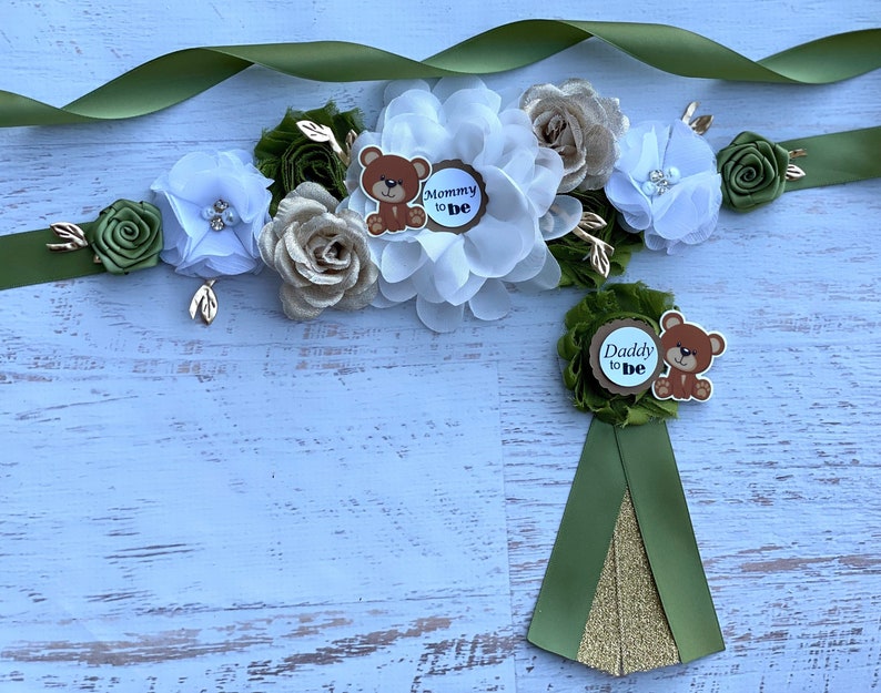 Teddy Bear Baby Shower Sash Boy teddy Bear Maternity Sash Boy Etsy