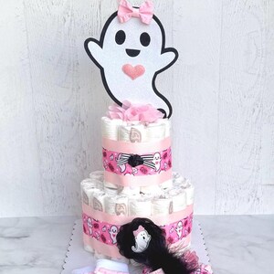 Ghost Diaper Cake  2 Tier Diaper Cake Girl Baby Shower Centerpiece, Ghost  Baby Shower Gift, Halloween Centerpieces