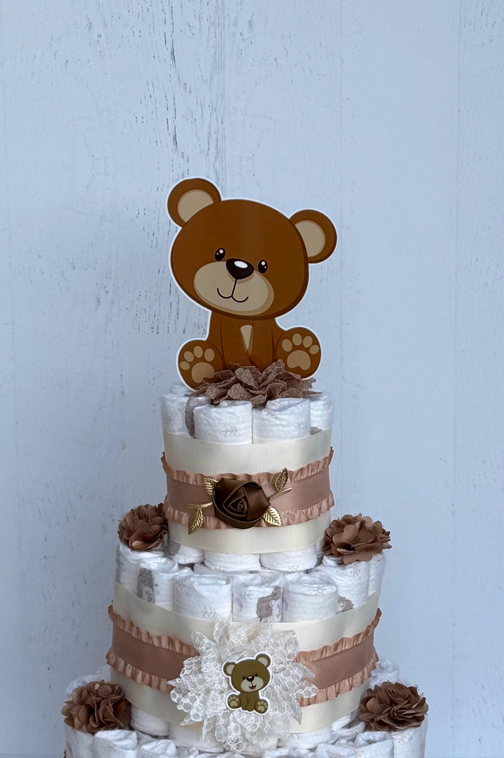 Teddy Bear Diaper Cake Gender Neutral Baby Shower Centerpiece - Etsy