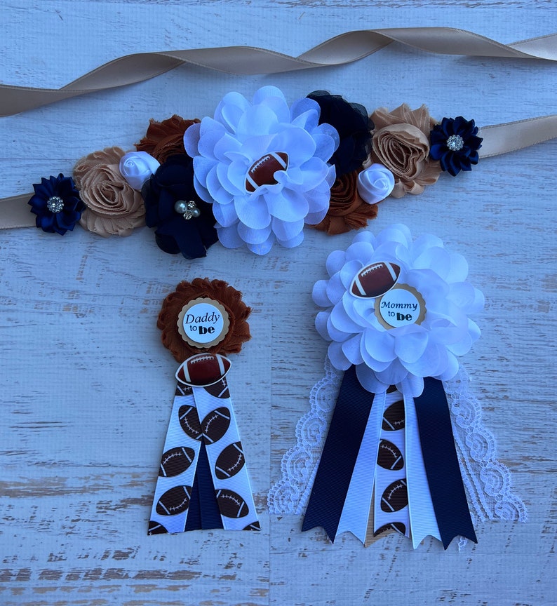 Football Baby Shower Sash Boy Football Baby Shower Theme Etsy