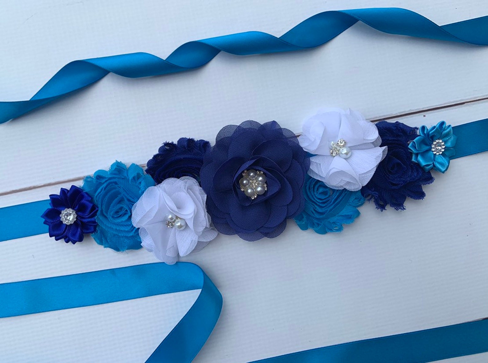 Blue Maternity Sash Boy Baby Shower Sash Blue Pregnancy Sash Etsy