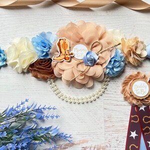 Cowboy Baby Shower Sash ,Blue Cowboy Baby Shower Boy ,Mommy Sash ,Cowboy Maternity Sash , Cowboy Sash ,Pregnancy Sash, Western Baby Shower