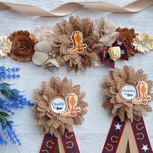 Cowboy Baby Shower Sash Boy Cowboy Maternity Sash Western Baby Shower Mommy to Be Sash Country Baby Shower Sash Cowboy Baby Shower Corsage
