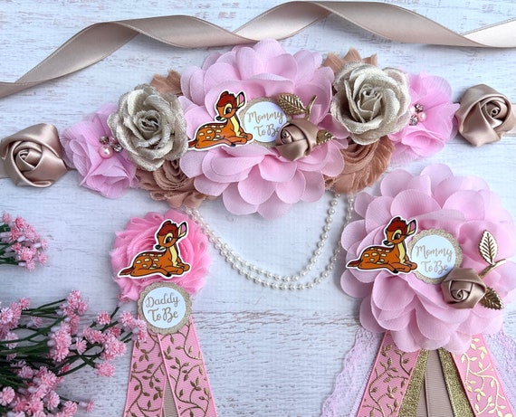 Deer Baby Shower Sash ,Deer Baby Shower Girl , Deer Maternity Sash, Deer Maternity Belt ,Mommy to be Sash , Pregnancy Sash, Woodland