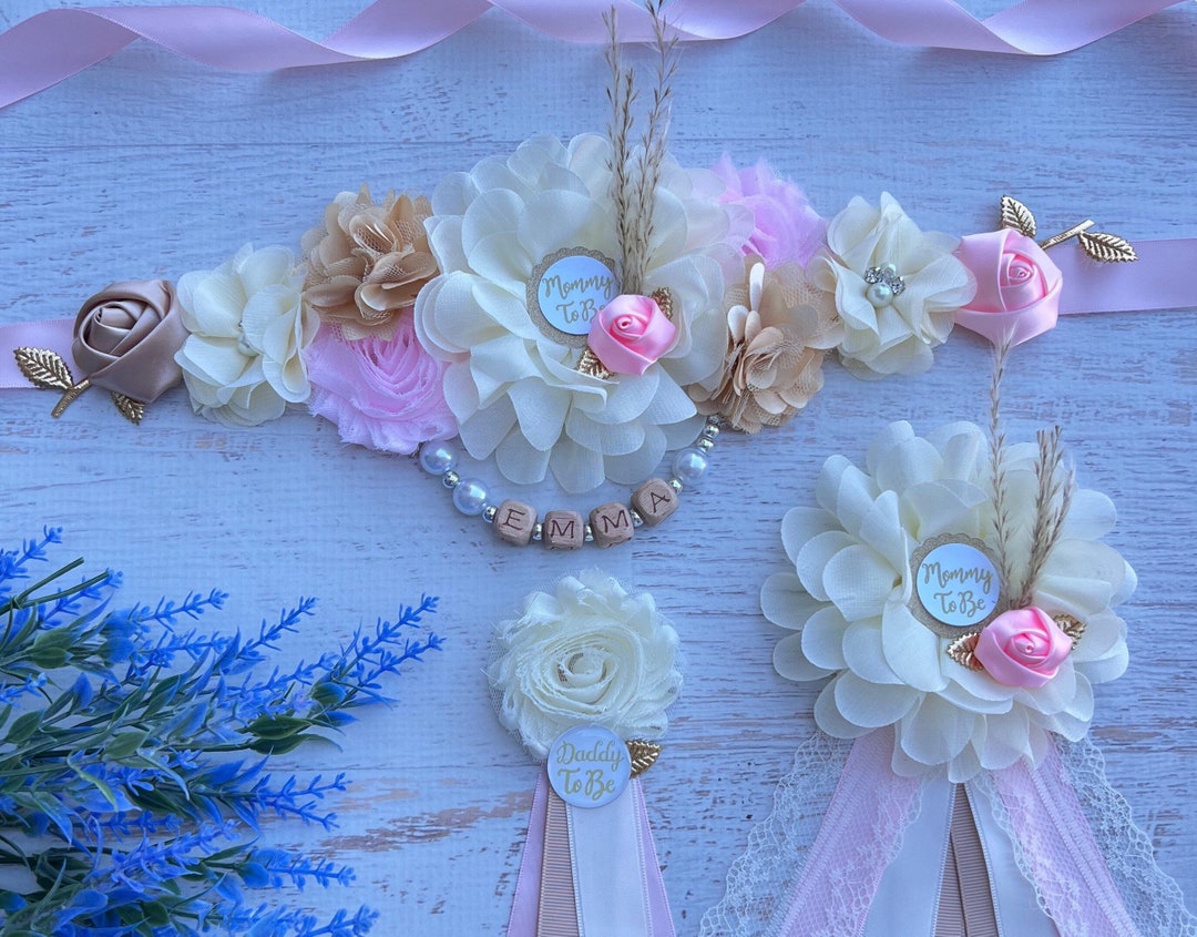 Boho Baby Shower Sash ,pampas Grass Baby Shower, Bohemian Maternity