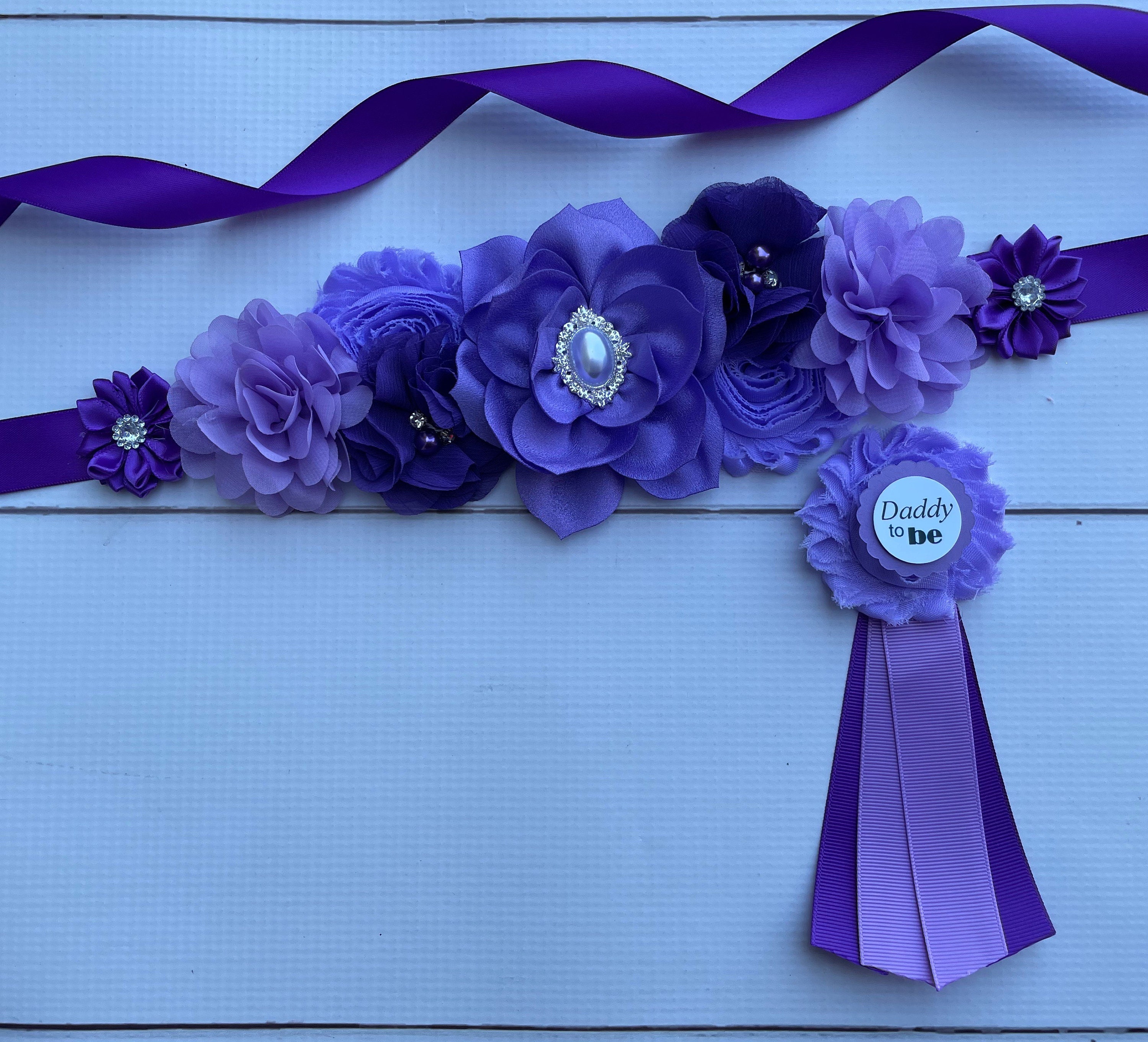 purple maternity sash
