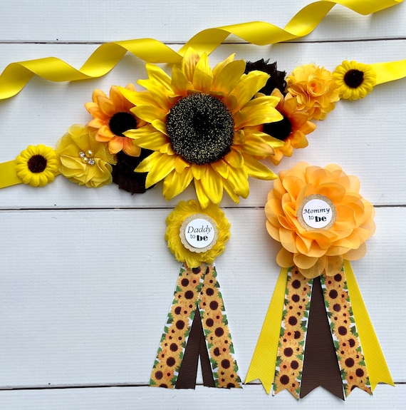 Sunflower Baby Shower Sunflower Maternity Sash Sunflower  display picture 2