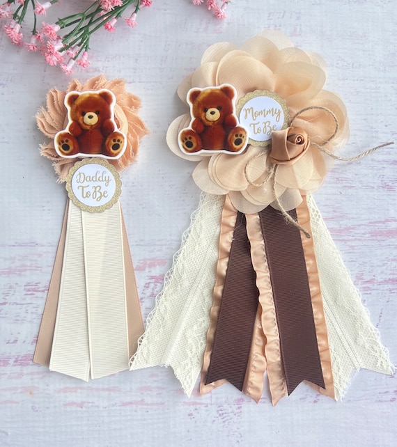 Teddy Bear Theme Baby Shower Corsages ,teddy Bear Baby Shower Pins