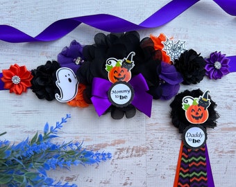 Halloween Baby Shower Sash , Halloween  Maternity Sash , Halloween Baby Shower ,Mommy to be Sash , Halloween Maternity Belt ,Baby Bump Sash