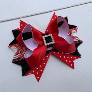 LF inspiredChristmas Faux Leather Glitter Bow/Rainbow Christmas Faux Leather/Christmas Bow/90s Christmas /Santa Bow/Christmas/LF Bow