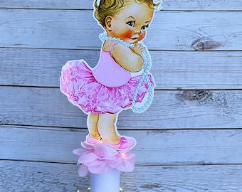 Princess Ballerina Tutu Baby Shower Centerpiece with LED light Princess Birthday Centerpieces Table Decoration Princess Birthday Decoration