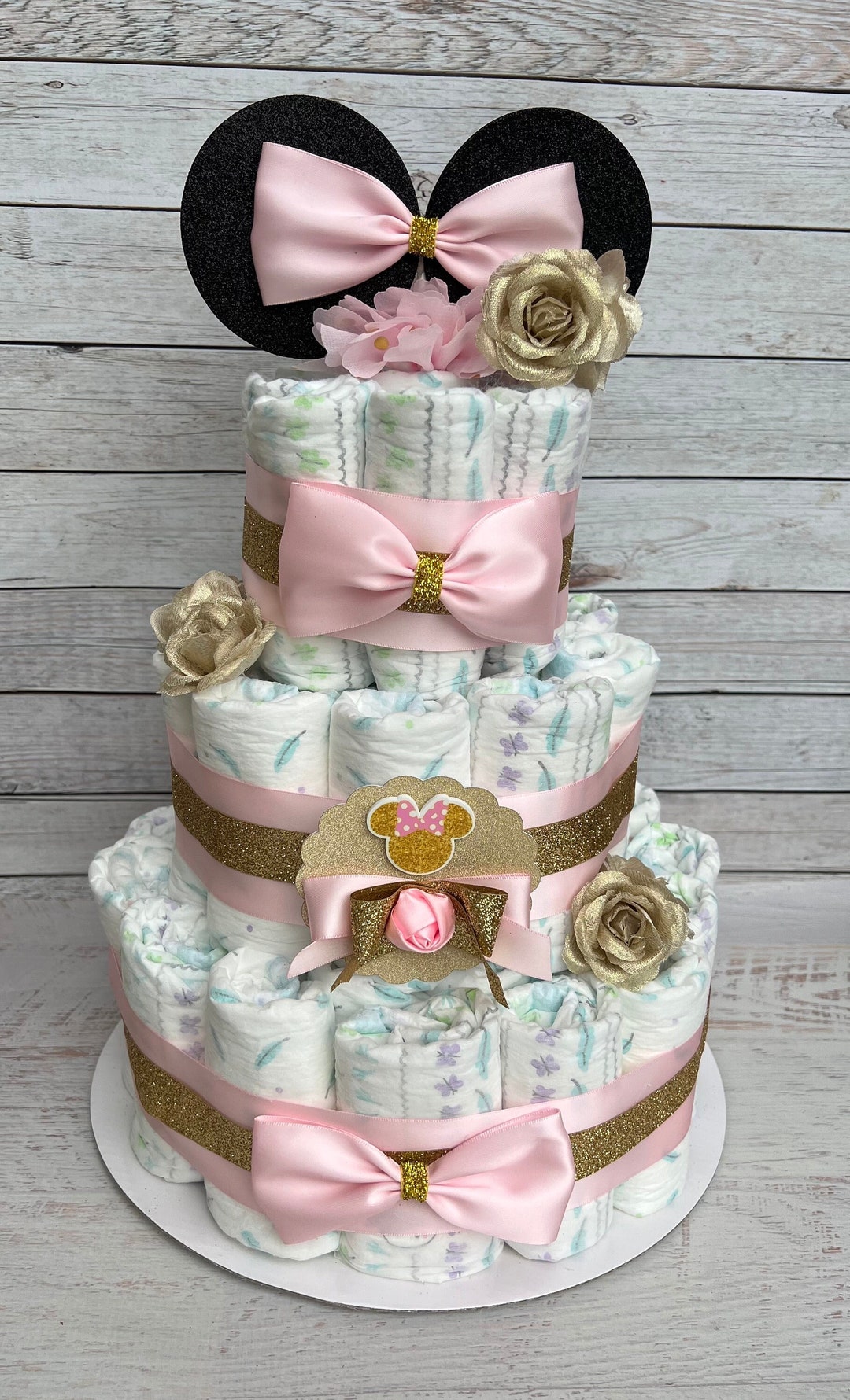Minnie Mouse Diaper Cake Baby Shower Baby Shower Centerpieces - Etsy