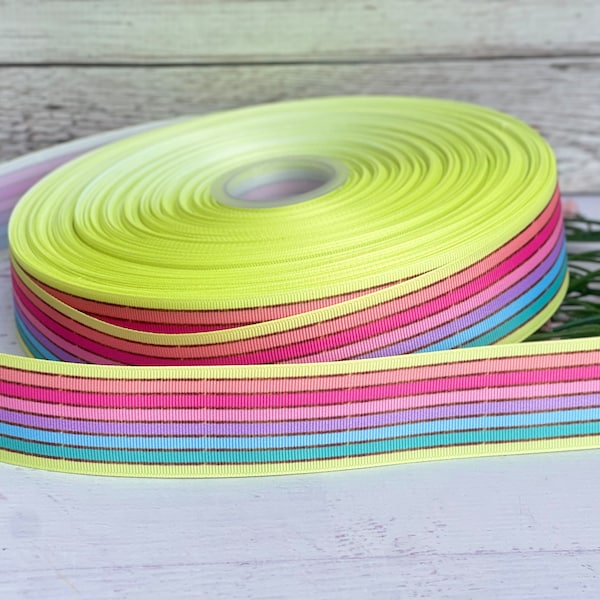 1 1/2” Pastel Rainbow Striped Ribbon ,3 yards of Pastel Ribbon Grosgrain Ribbon