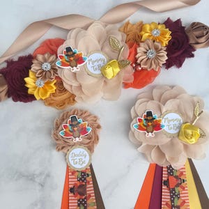 Turkey Baby Shower Sash: Fall Thanksgiving Mommy-to-Be