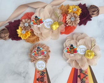 Turkey Baby Shower Sash: Fall Thanksgiving Mommy-to-Be