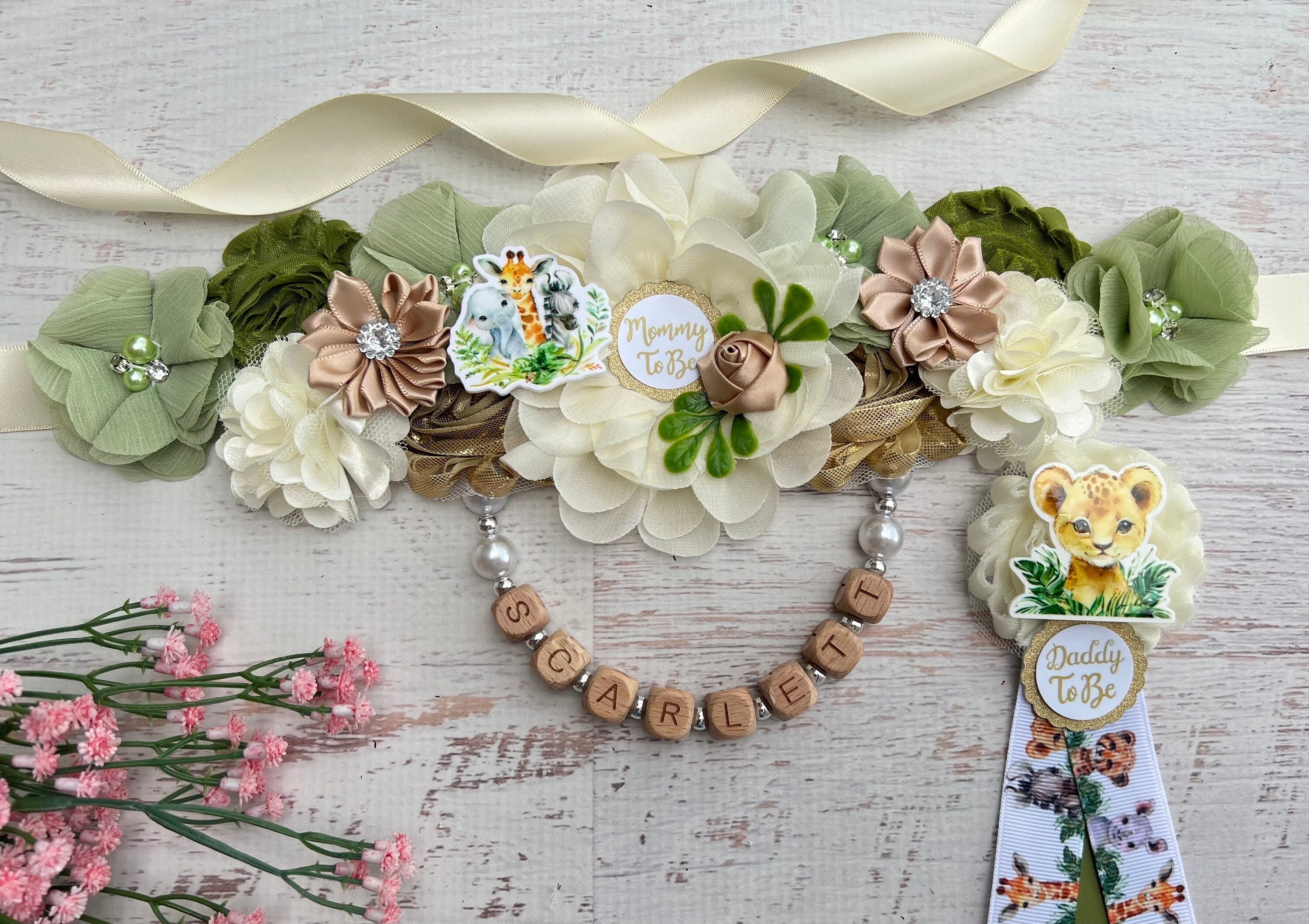 Safari Baby Shower Sash ,safari Maternity Sash ,mommy Sash ,baby