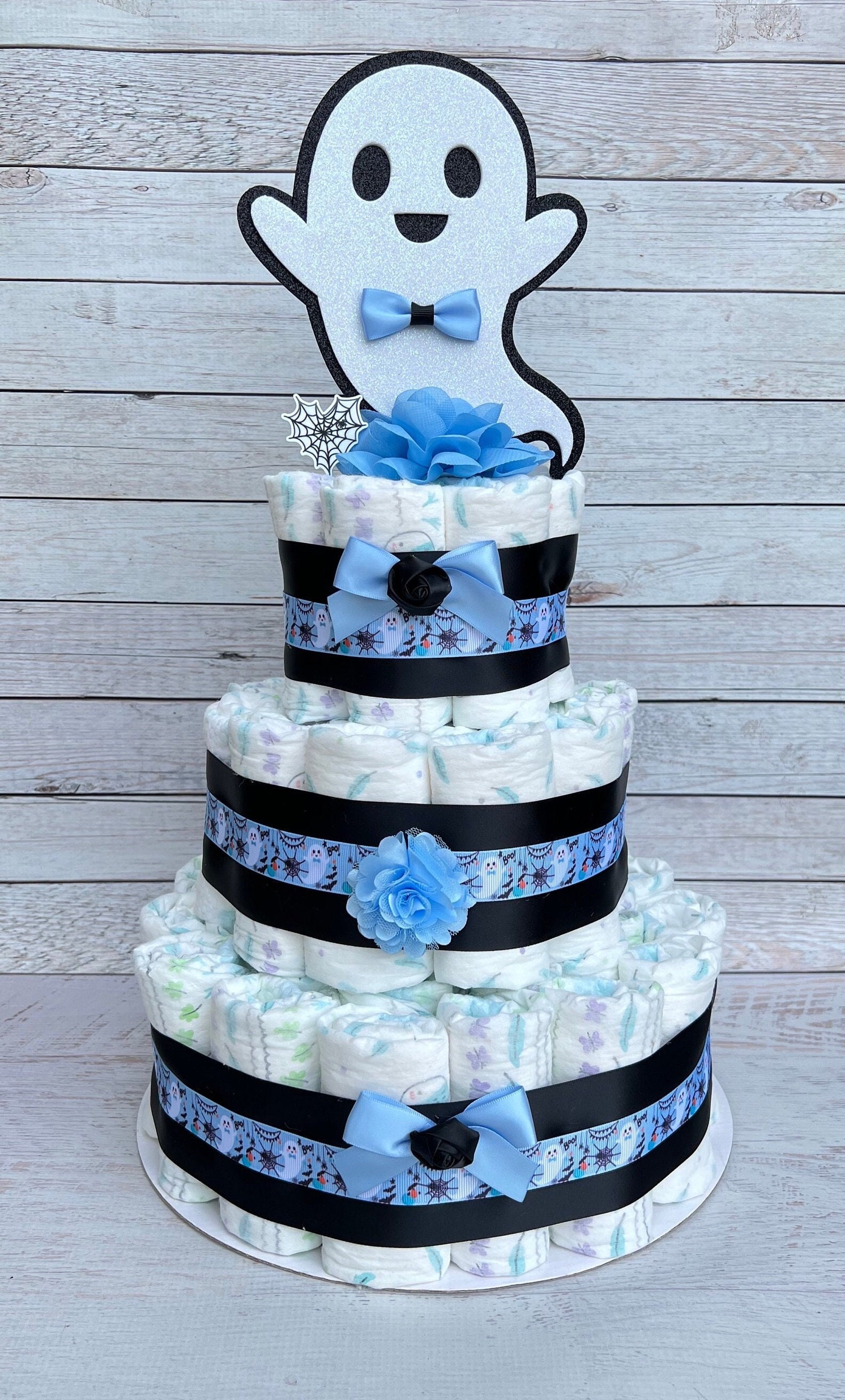 Ghost Diaper Cake Baby Shower Diaper Cake Boy Baby Shower Gift Halloween Baby Shower Decoration Shower Table Centerpiece