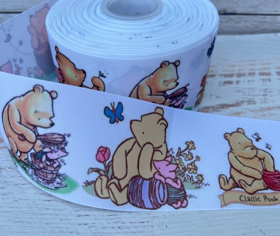 7/8, 1.5 & 3 (1 YD) Winnie The Pooh Grosgrain Ribbon Piglet Honey Jar Pooh  Bear