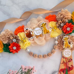 Lion King Baby Shower Sash ,Lion King Maternity sash ,Lion King Baby Shower Corsages , Safari baby Shower ,Pregnancy Sash, Baby Shower Pins