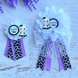 Cow Baby Shower Mommy To Be Corsage ,Cow Baby Shower pin, Cow Baby Shower Corsage ,Daddy to be pin, Mommy  Pin, Baby Shower Mommy Ribbon