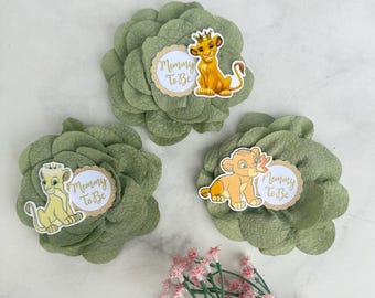 Lion king Baby Shower Pins ,Safari Baby Shower Corsage ,Mom, Dad ,and Family Pins ,Lion king Baby Shower Corsages