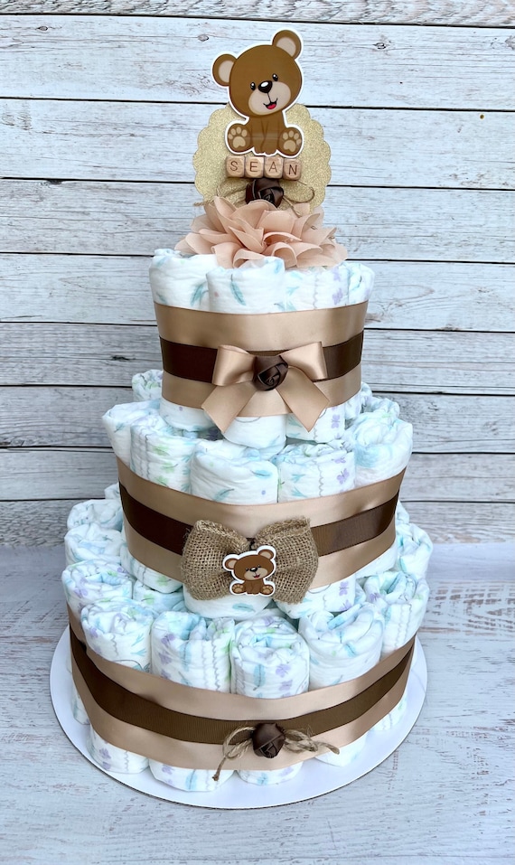 Teddy Bear Baby Girl Diaper Cakes For Baby Showers My First Teddy