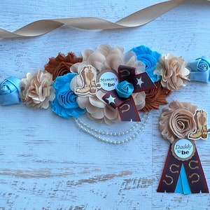 Blue Cowboy Baby Shower Sash ,Cowboy Baby Shower Boy ,Mommy Sash ,Cowboy Maternity Sash , Cowboy Sash ,Pregnancy Sash, Western Baby Shower