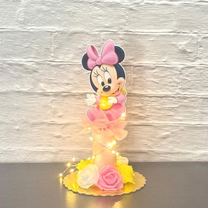 Minnie Mouse Centerpiece With Fairy Lights Baby Shower / Birthday Decoration image 1
