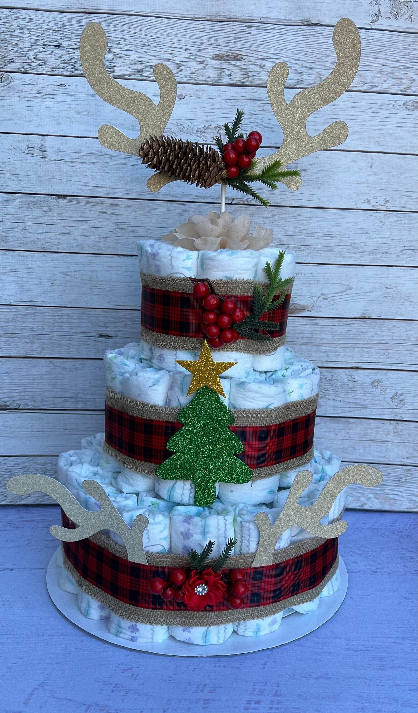 Reindeer Diaper Cake Baby Shower Reindeer Baby Shower Centerpieces