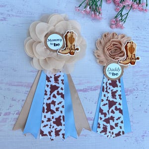 Cowboy Baby Shower Pin, Cowboy Mommy To Be Corsage ,Mommy To Be Ribbon , Cowboy Corsage, Mommy to be Pin , Western Baby Shower