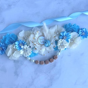 Boho Baby Shower Graviditetsband, Mamma Pappa och Familjenålar: Välj färg bild 9