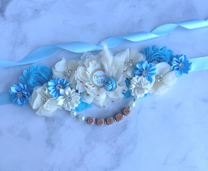 Boho Baby Shower Graviditetsband, Mamma Pappa och Familjenålar: Välj färg bild 9