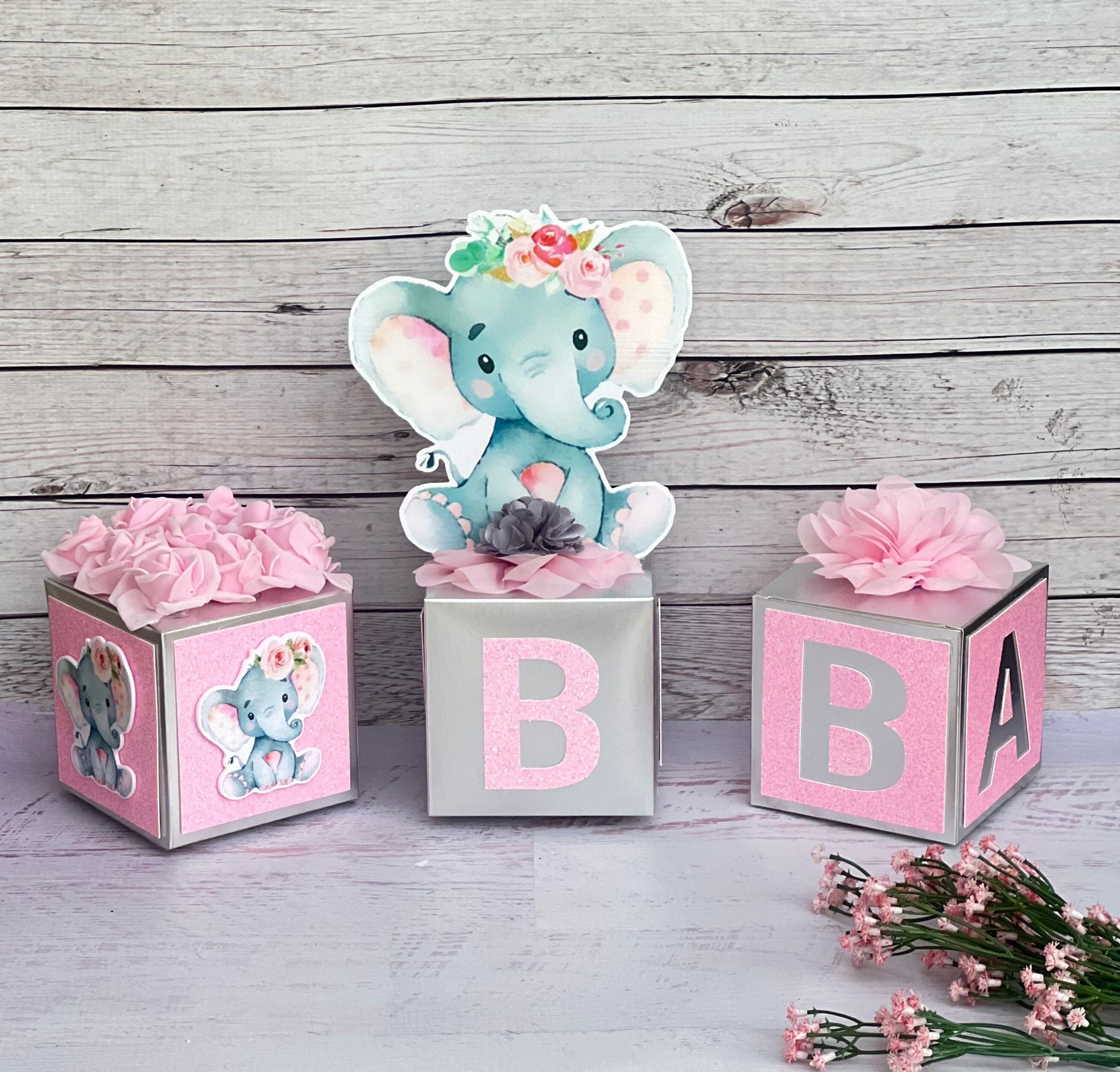 Elephant Baby Block Baby Shower Centerpieces Elephant Baby Shower Decoration Elephant Table Centerpiece Decor Baby Shower