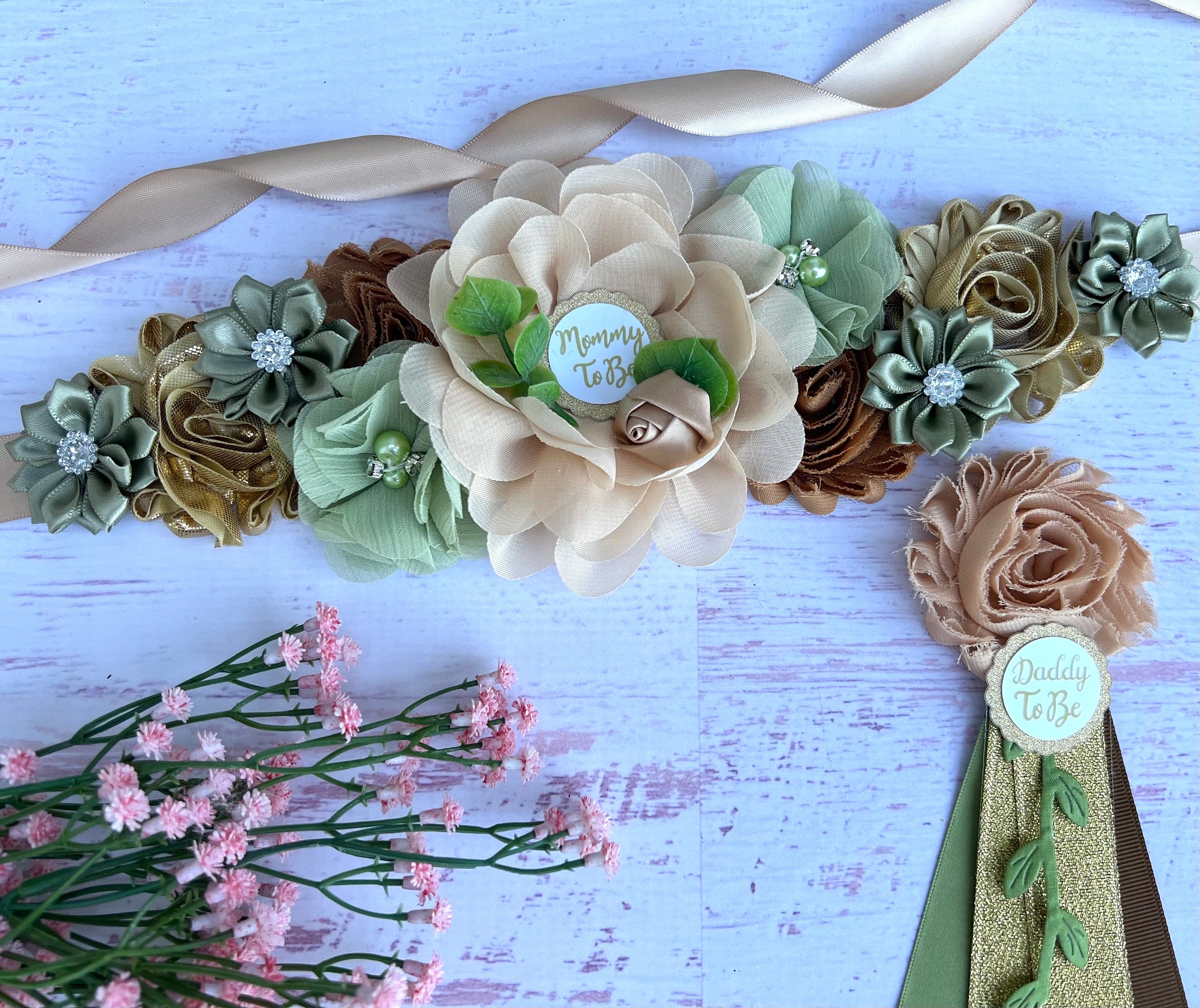 Greenery Baby Shower Maternity Sash Baby Shower Sash  display picture 1